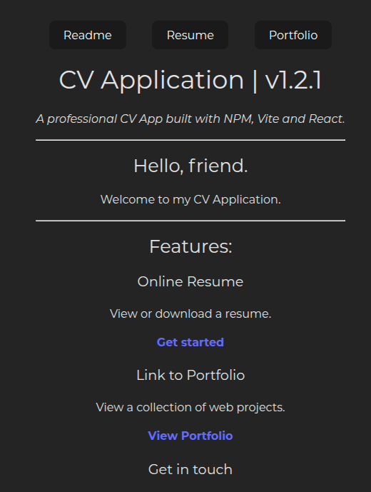 CV App logo